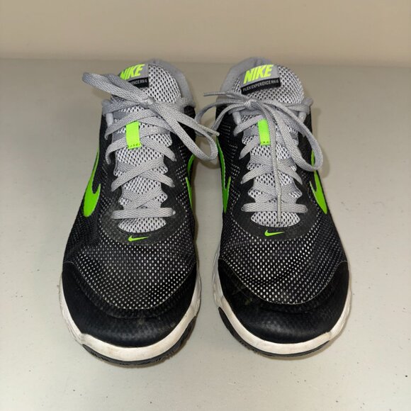 NIKE Sneakers Men\'s 10.5 Flex Experience Black Neon Green Athletic Running Shoe main image 6